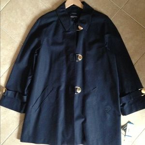 New Jones New York navy blue rain coat XL